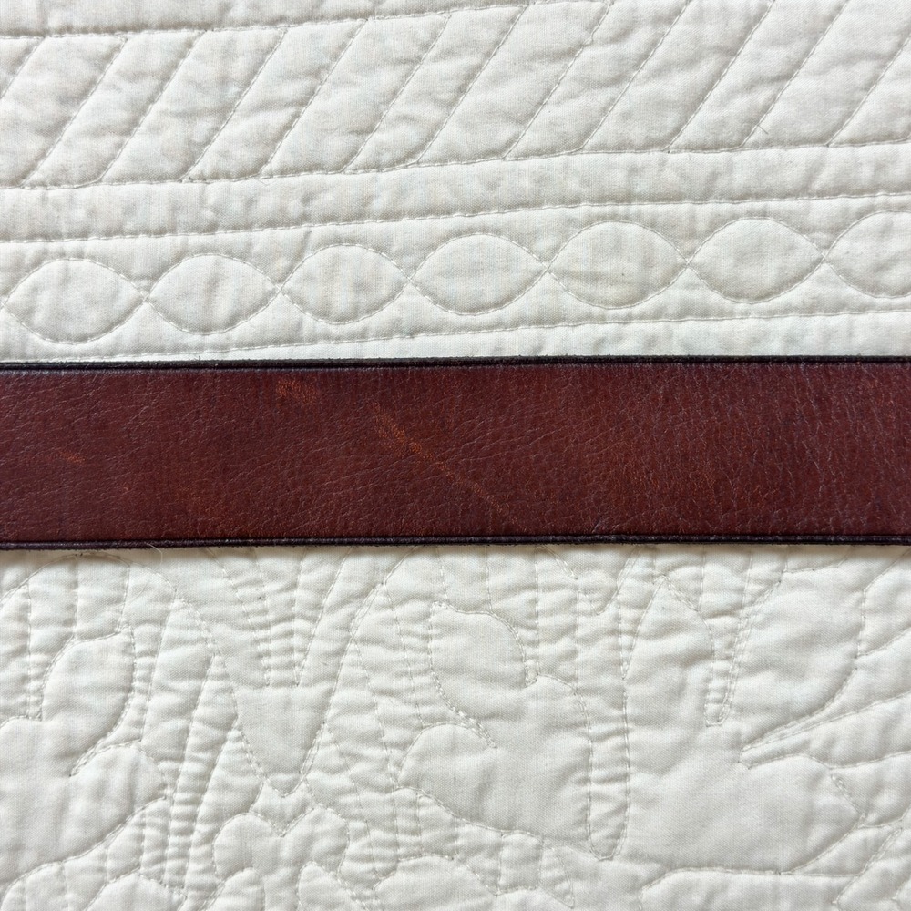 Polo Ralph Lauren Wilton Equestrian D-Ring Leather Belt Brown Brass RL Buckle 34 - Picture 7 of 12